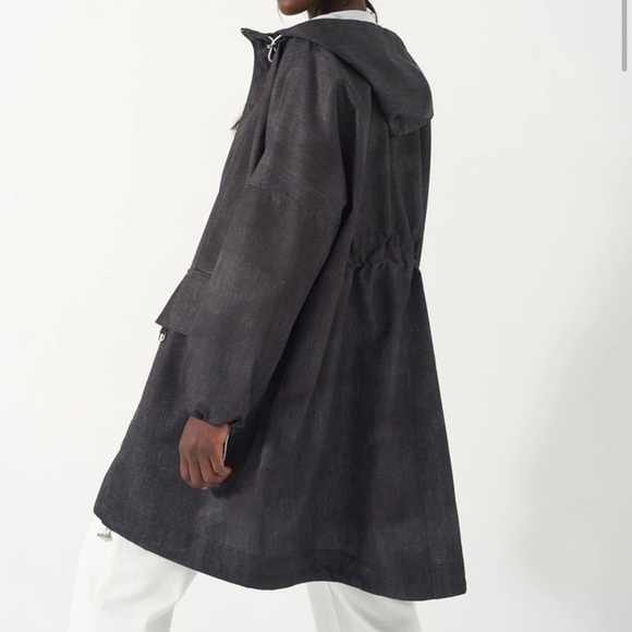 SOSKEN Sz 1-2 (US 22) Honor Denim Soft Shell Rain Jacket Coat Oversized - Picture 2 of 14